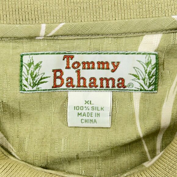 VTG Tommy Bahama Shirt Men's XL Green Preppy Casual Golf Hawaiian Button Up Silk - Picture 9 of 11